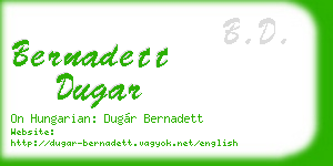 bernadett dugar business card